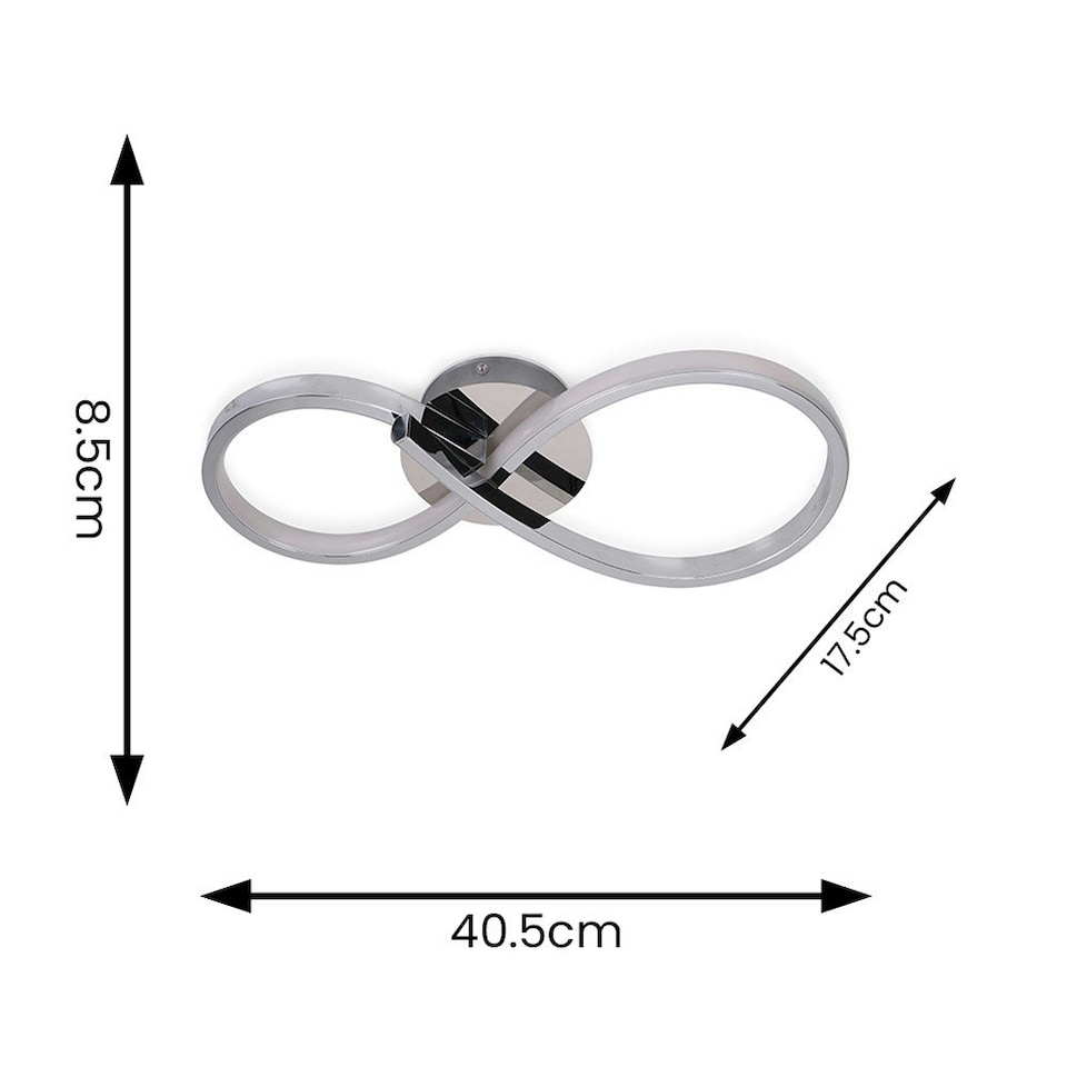 image 1 of ValueLights Infinity Chrome Swirl Integrated LED Ceiling Light