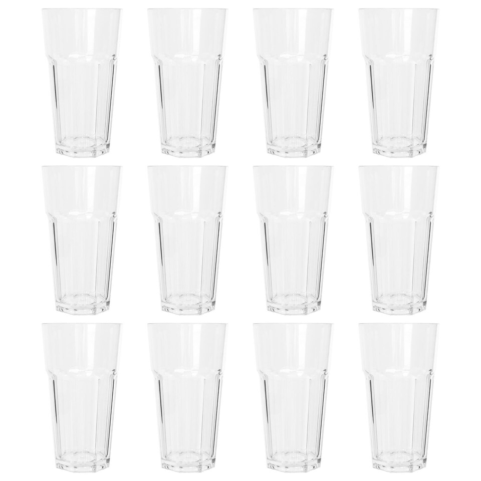 image 1 of Argon Tableware Reusable Plastic Highball Glasses - 665ml - Pack of 12 | Clear | Clear