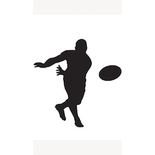 Rugby Player Ball Toss Silhouette PVC Lifesize Poster 182cm