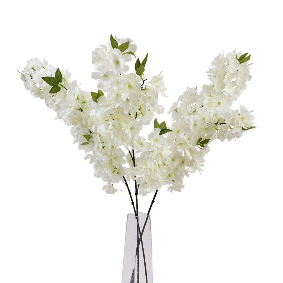 image 1 of Large Full Cherry Blossom Stem - Plastic - L6 x W8 x H100 cm - White