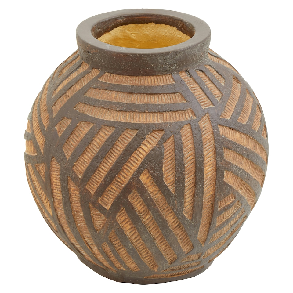 image 1 of Darnell Round Brown Planter Brown | Brown