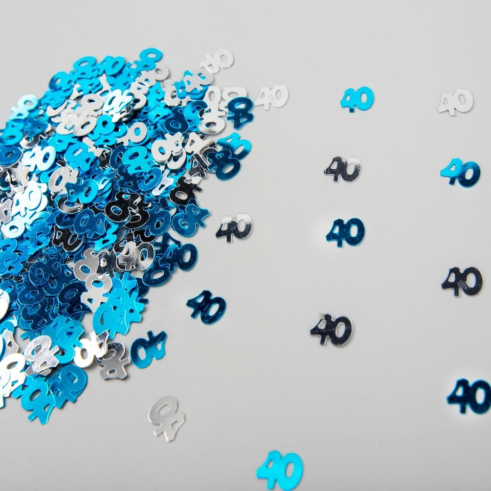 image 1 of 4 x 14g 40th Blue Happy Birthday Confetti