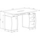 image 3 of WICKLOW Computer Desk with Cabinet and 3 Drawers - Black Black