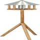 image 1 of Round Oak Bird Table With Zinc Roof