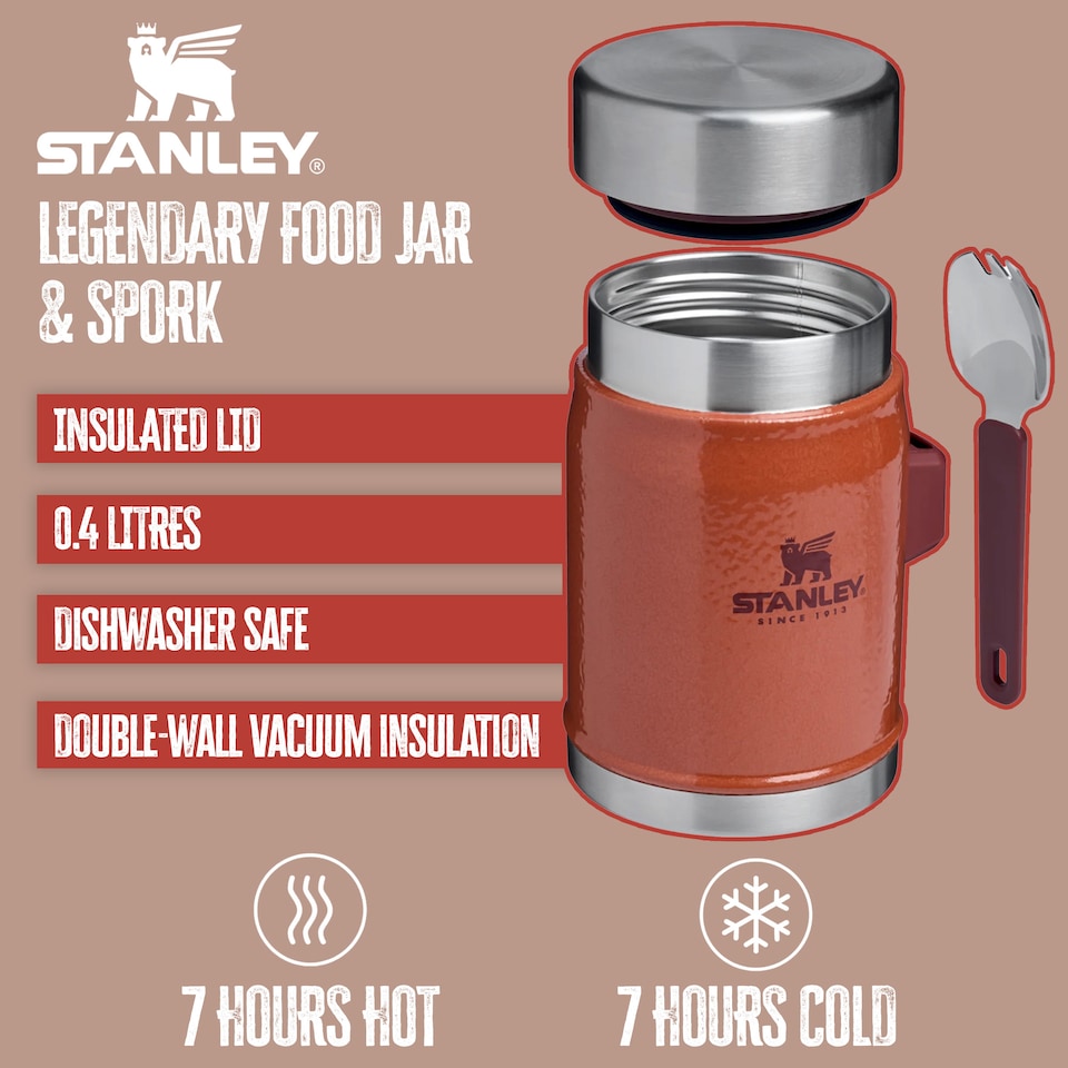 image 1 of Legendary Food Jar + Spork 0.4L Lunch Container | Grey | Grey