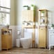 image 4 of kleankin Bathroom Floor Cabinet Narrow Tallboy w/ 3 Shelves Cupboard Natural