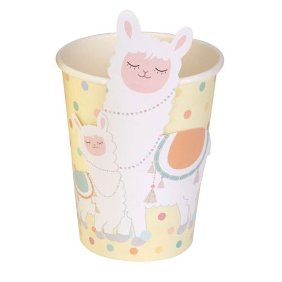 Llama Love Paper Cups 266ml - Pack of 8