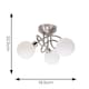 image 5 of ValueLights Velika Chrome 3 Way Opaque Flush Ceiling Light with LED Bulbs | Silver