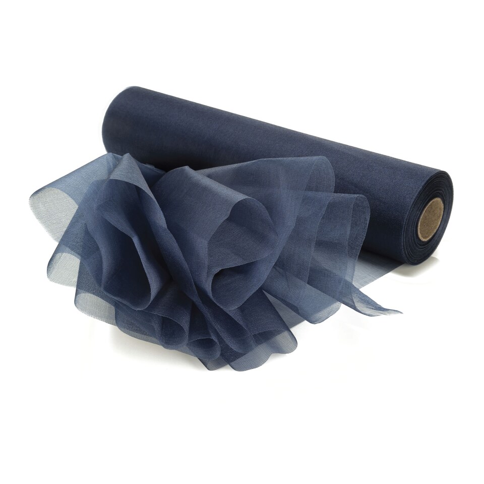 image 1 of Snow Sheer Organza Roll Glitter Sashes - 25m x 29cm