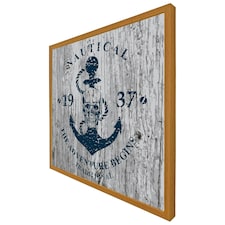 Anchor print on wood (Picture Frame) Brown | Oak | M