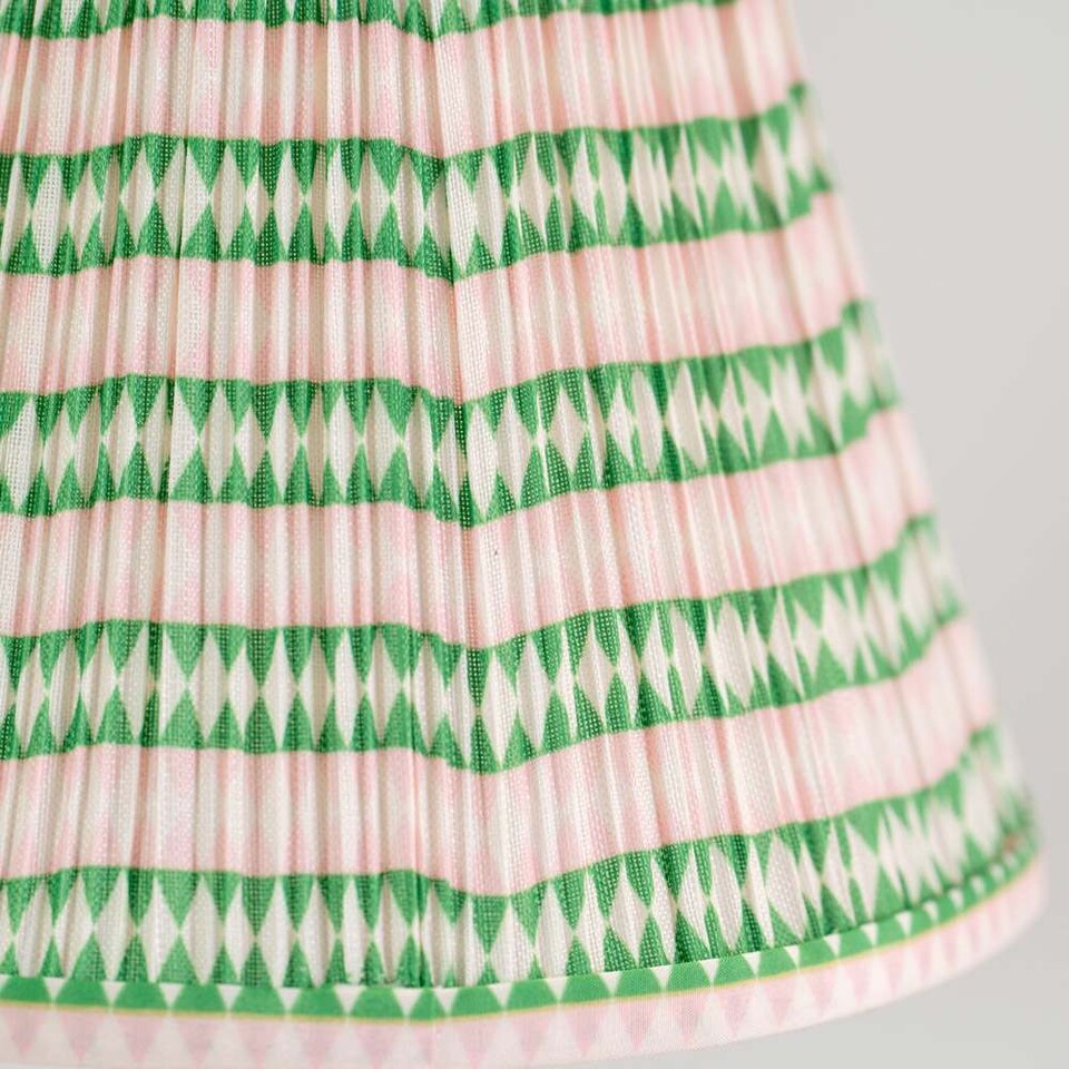 image 1 of ValueLights Riza Taper Pink Aztec Pleat Large Lamp Shade | Pink