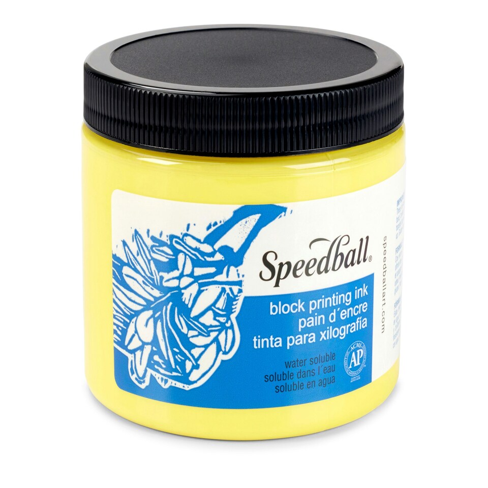 image 1 of Speedball Water-Soluble Block Ink, Yellow, 16oz
