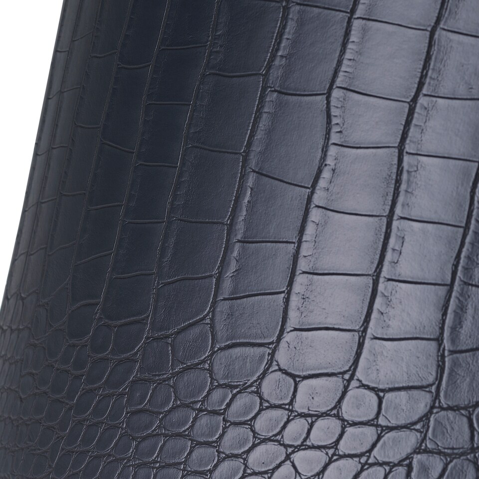 image 1 of Modern Black Croc Design Faux Leather 12 Lamp Shade with Shiny Gold Inner | Black