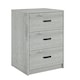 image 2 of Ash Grey 3-Drawer Bedside Table Grey | Colour: Ash Grey