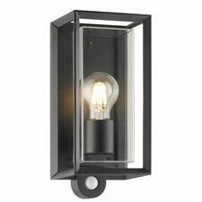 Brandon - Black Motion Sensor Outdoor Wall Light Black | Clear