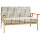 image 1 of HOMCOM Two Seater Sofa with Rubber Wood Frame Linen Fabric Small Couch Beige