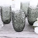 image 2 of Set of 6 Grey Textured Pressed Tall Glass Tumblers Spring Summer