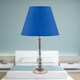 image 3 of Chrome Table Lamp with Stem Detail and Royal Blue Shade Chrome | Blue