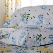 Belledorm Arabella Country Dream Pillowcase Pair - White/Blue/Green - One Size