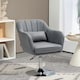 image 2 of HOMCOM Swivel Microfibre Accent Chair for Living Room Contemporary Vanity Armchair with Adjustable Height Thick Cushion Lumbar Support Armrest for Bedroom Office Dark Grey