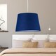 image 6 of Set of 2 Navy Blue Cotton 23cm Tapered Cylinder Pendant or Lamp Shades | Blue | Medium | 2