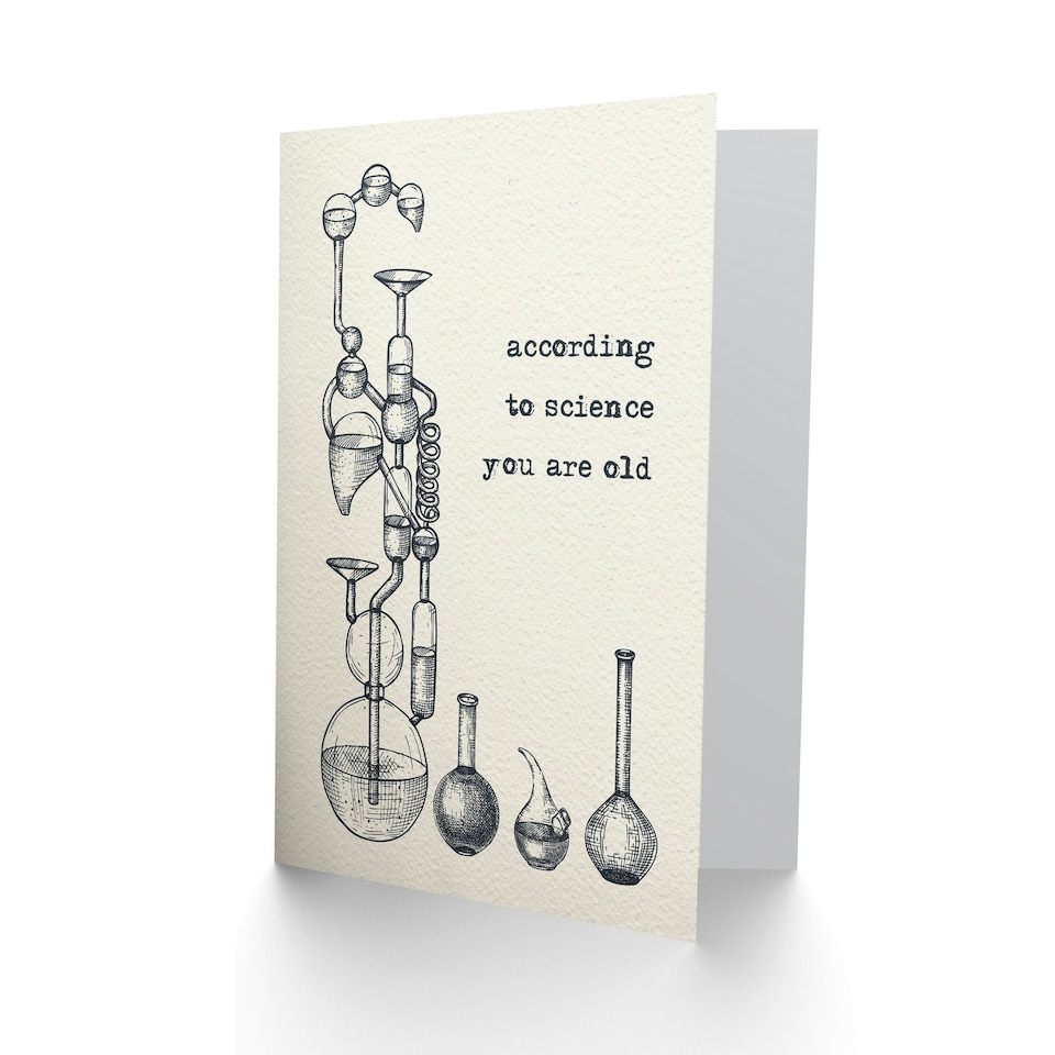 image 1 of According To Science You Are Old Retro Funny Birthday Card