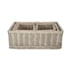 image 2 of Set of 4 Wicker Grey Wash Storage Tray | Brown | Grey Wash | Not provided