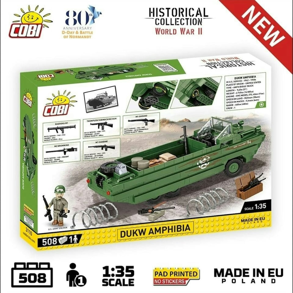 image 1 of DUKW Amphibia- COBI 3110 - 508 brick amphibious car