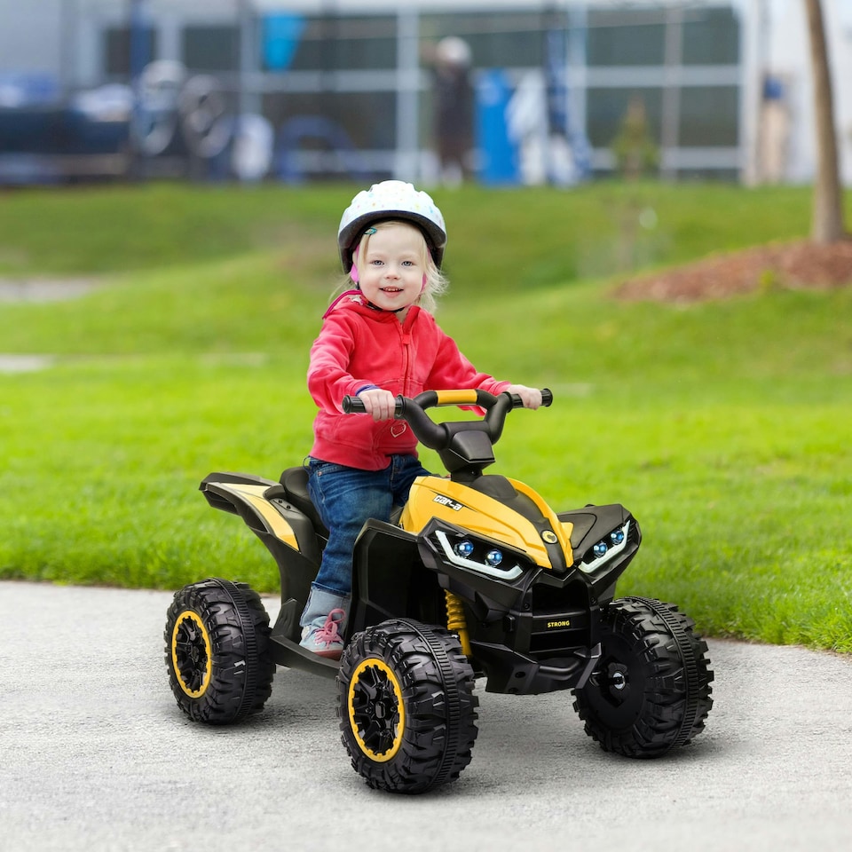 image 1 of HOMCOM 12V Electric Quad Bikes for Kids Ride On Car ATV Toy for 3-5 Years Yellow