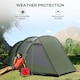image 4 of Outsunny 3-4 Persons Tunnel Tent, Two Room Camping Tent w/ Windows, Black
