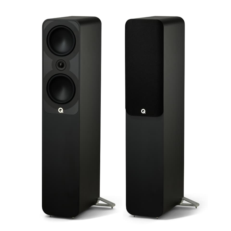 image 1 of Q Acoustics 5050 Floorstanding Speakers - Satin Black, Pair