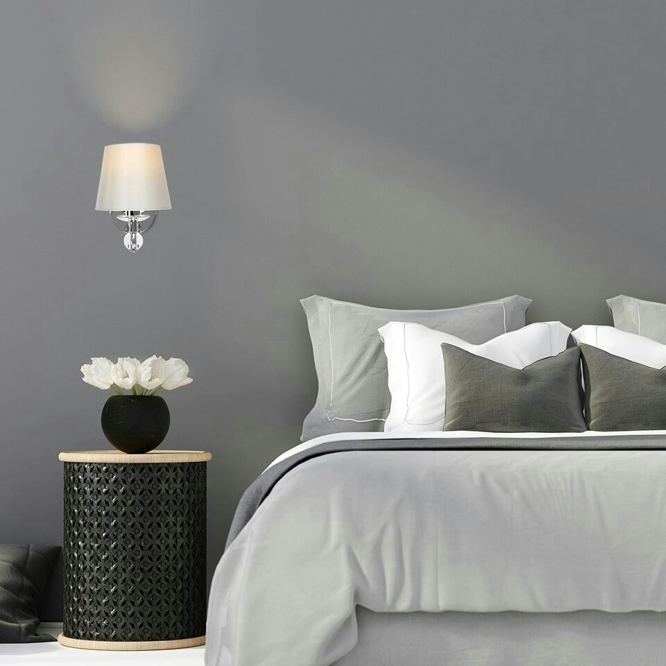 image 1 of ValueLights Bryantt Polished Silver Wall Light and E14 Candle LED 4W Warm White 3000K Bulb