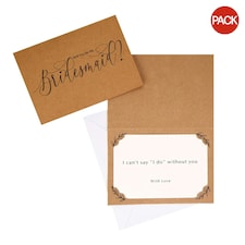 Neviti Hearts & Krafts Bridesmaid Invitations (Pack Of 3) - Brown/White/Black - One Size