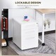 image 3 of Vinsetto Lockable File Cabinet with 3 Drawers, Vertical Office Drawer for A4, Letter, Legal Size, Anti-tilt Design, Pre-Assembled Body, White