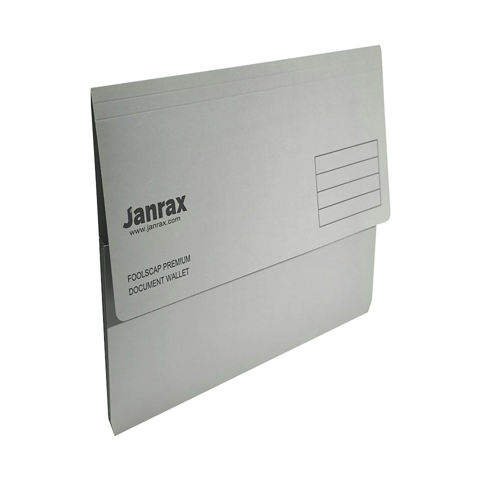 image 1 of Pack of 10 Grey Card Premium Foolscap Document Wallets