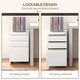 image 5 of Vinsetto Filing Cabinet with Lock and Hanging Bar for Letter A4 Legal, White | White