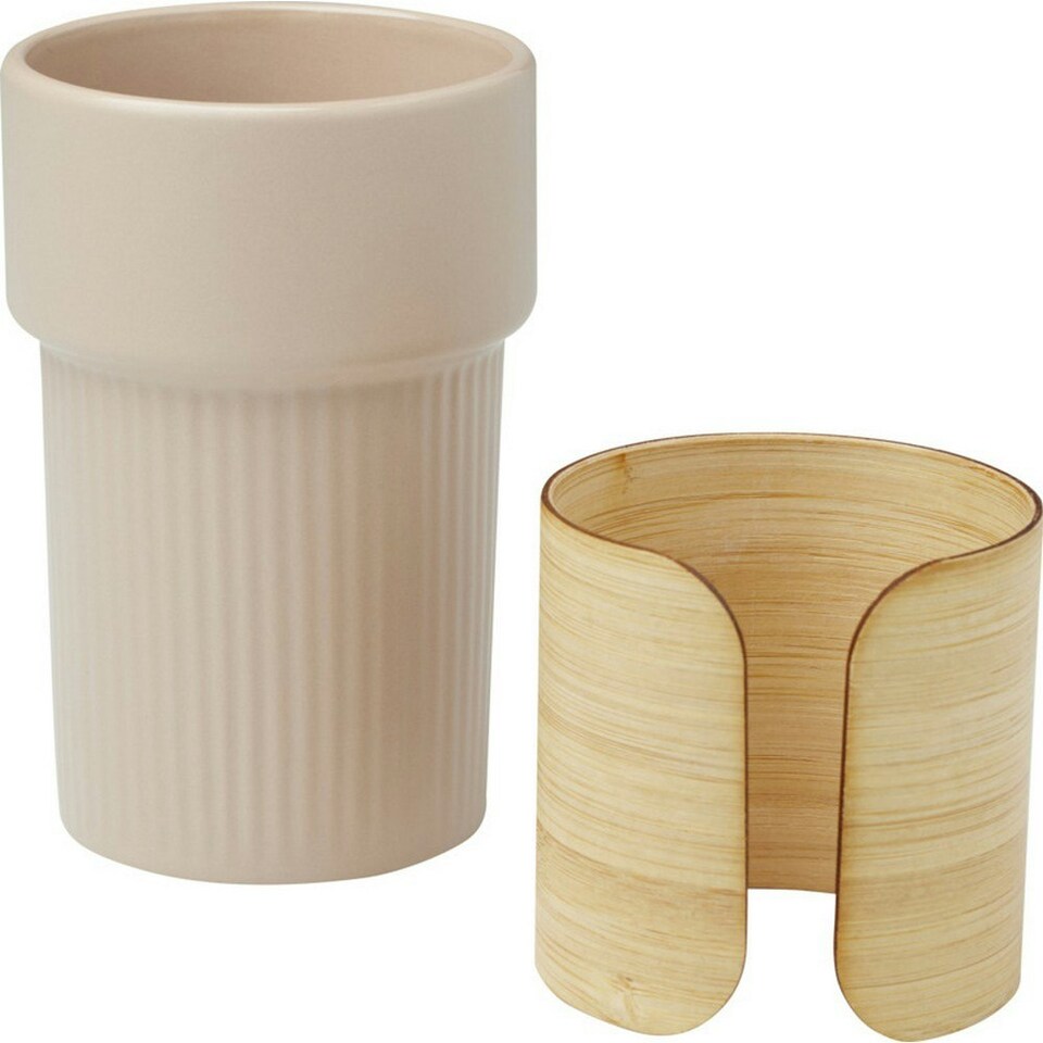 image 1 of Fika Bamboo Sleeve 340ml Tumbler - Oatmeal - One Size