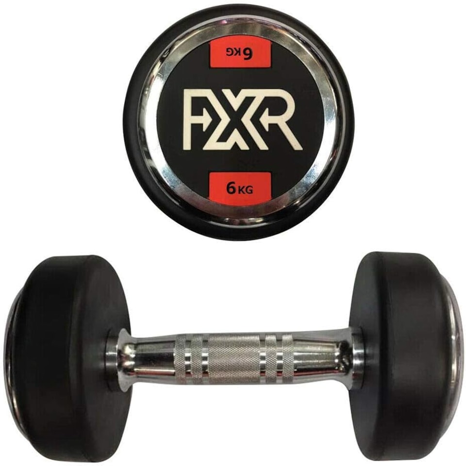 Round Rubber Dumbbells - 2 x 6kg