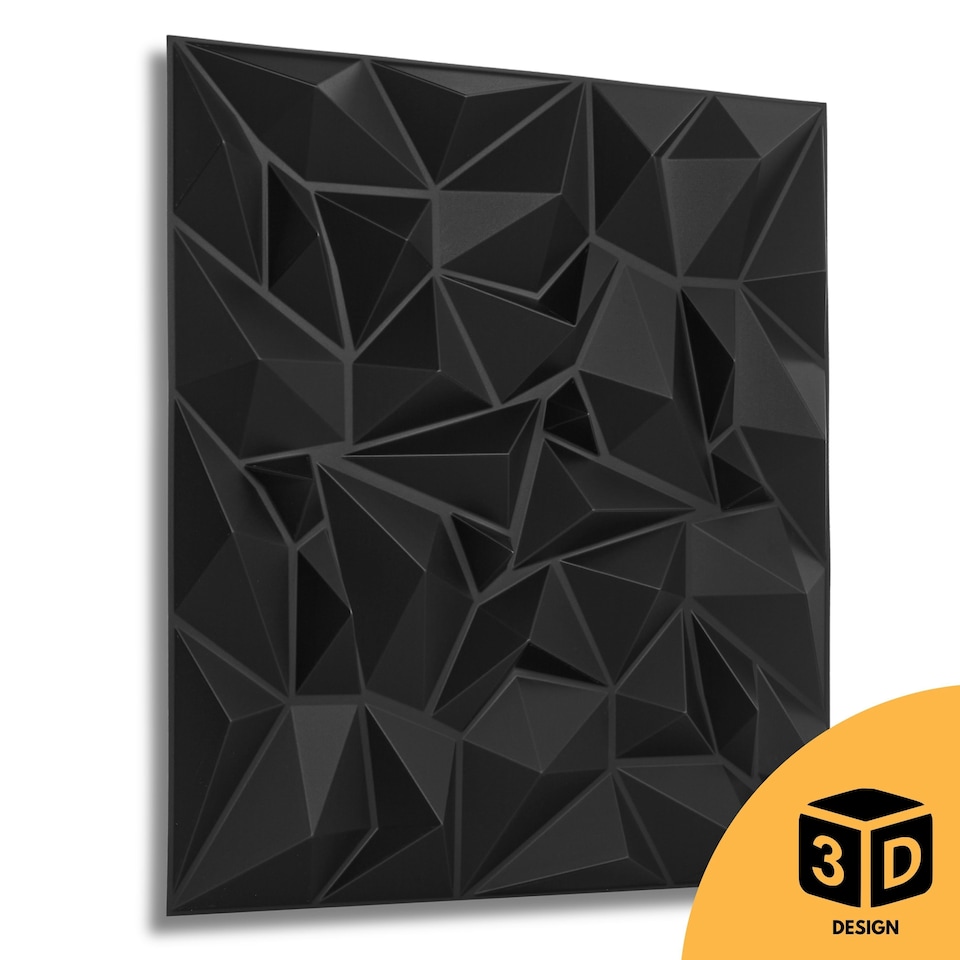 image 1 of NOVECRAFTO Diamond Effect 3D Wall Panels – 6 Sheets Covering 1.5 sqm (16.15 sqft) – Matte Interior PVC Cladding Tiles – 19.6"x19.6" Diamond Design | White