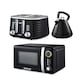 image 1 of GEEPAS Electric Kettle 4 Slice Bread Toaster & Microwave Set| Black | Black