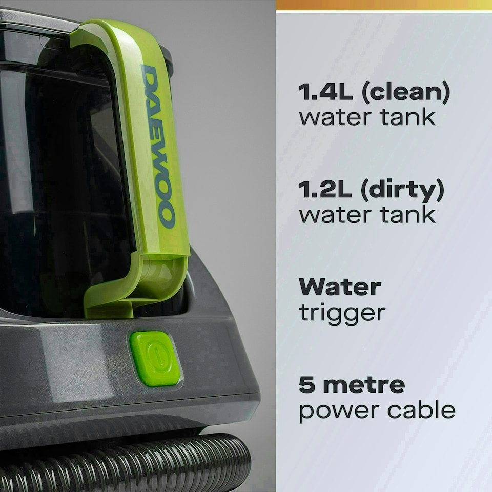 image 1 of Daewoo Hurricane 650W 1.4L Carpet & Upholstery Spot Washer
