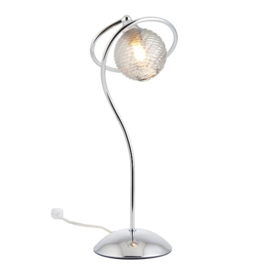 image 1 of Twine Polished Chrome & Smoked Glass Table Lamp