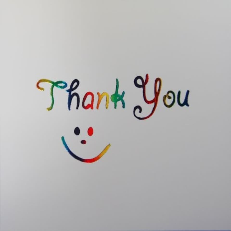 image 1 of Pack of 5 Cream Smiley Thank You Cards