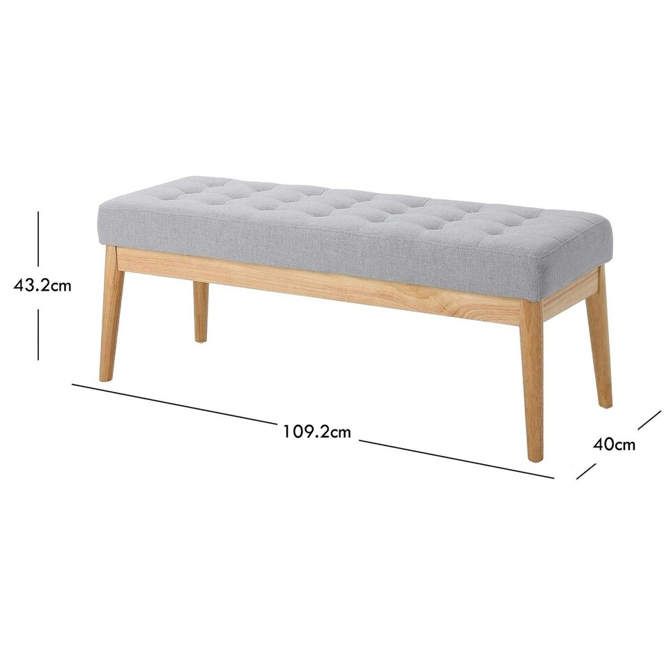 image 1 of Grey Bench Wooden Frame Grey