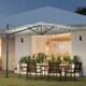 image 2 of Outsunny 3(m) Cantilever Parasol Patio Sun Umbrella w/ Base Solar Lights Grey