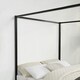 image 3 of Ashwell Modern Four 4 Poster Black Metal Bed Frame (Double)