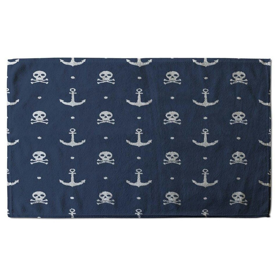 image 1 of Anchor with Skull & Bones (Kitchen Towel)