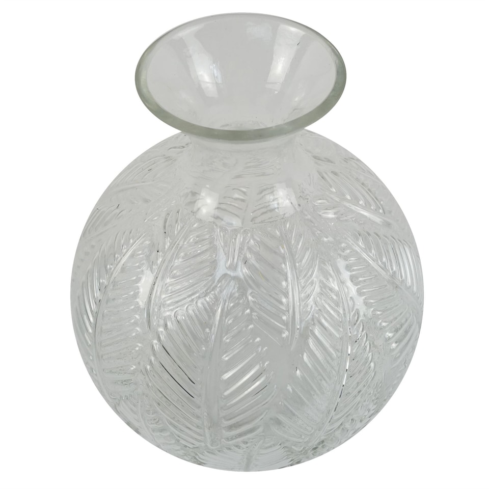 image 1 of Glass Vase Clear Fern Print Glass Bottle Vase 26cm Botanik | White | 26