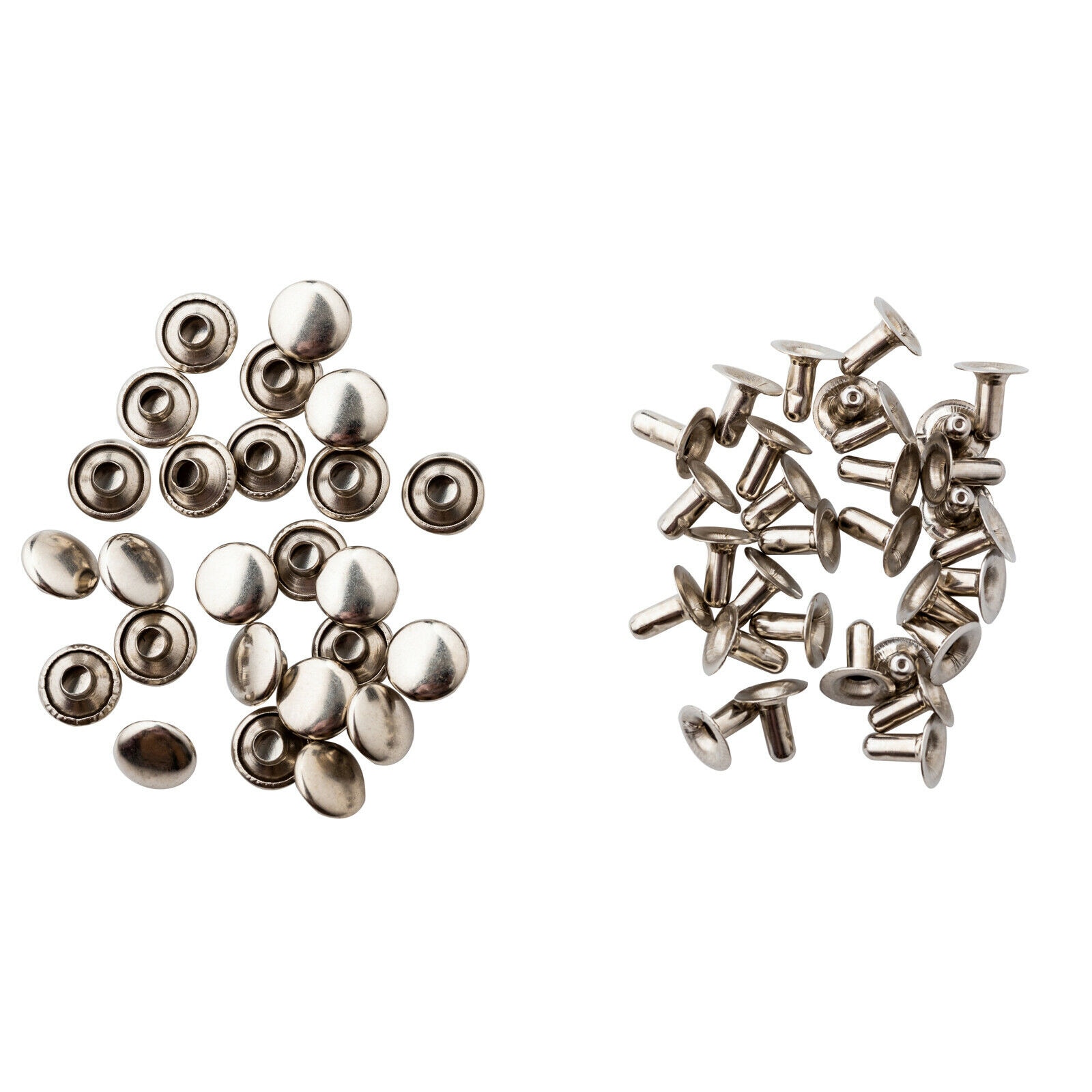 10mm Silver Single Cap Rivets, Leather Rivets Tubular Metal Studs - 100pcs