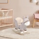 image 2 of HOMCOM Kids Rocking Horse, Children Plush Ride On Donkey Animal Rocker with Sound, Wood Base Seat, Safety Belt, Baby Toy Rocker for Toddler 18 - 36 Months, Grey